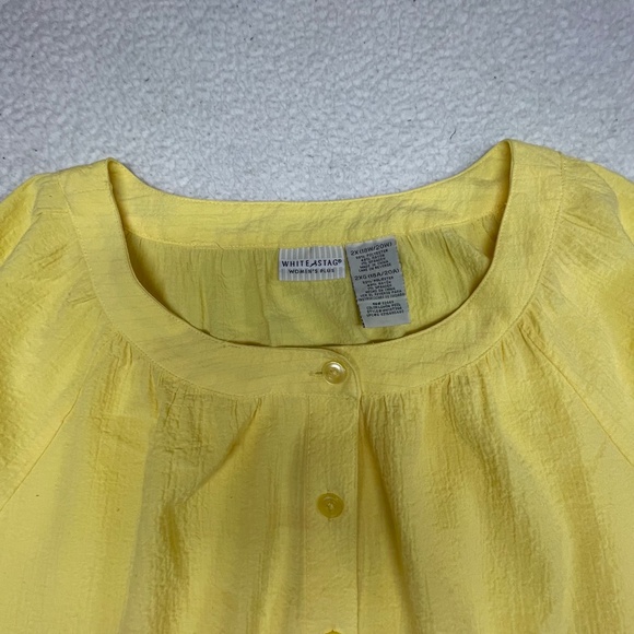 Women’s White Stag Yellow 2X 18W/20W Blouse Top - Picture 3 of 15